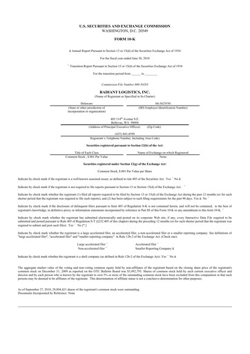 Thumbnail Radiant Logistics
 10-K Annual Report 