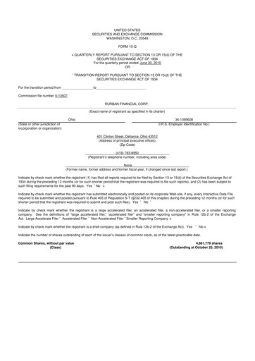 Thumbnail SB Financial Group 10-Q Quarterly Report FY 