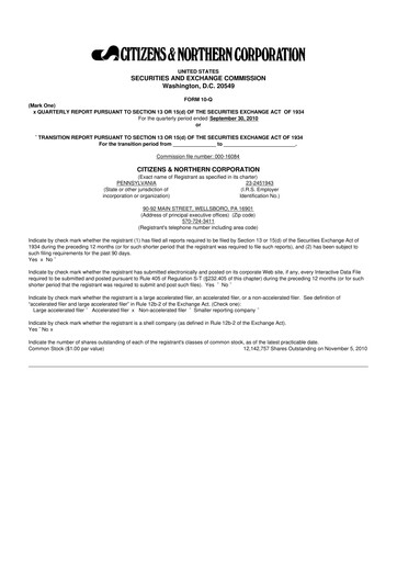 Miniature Citizens & Northern Corp 10-Q Rapport trimestriel  