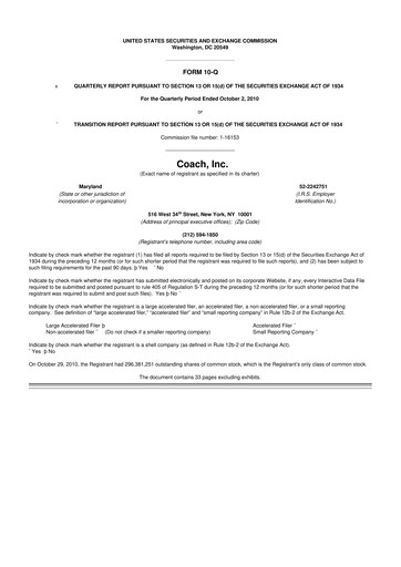 Thumbnail Tapestry 10-Q Quarterly Report FY 