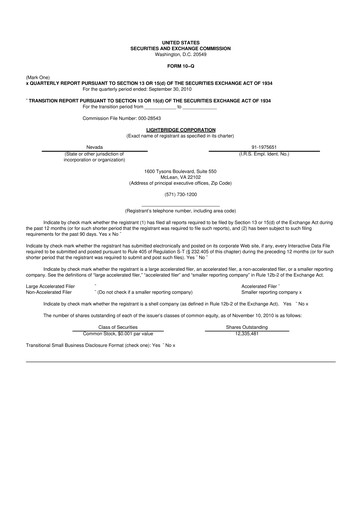 Vorschaubild Lightbridge Corporation 10-Q Quartalsbericht  