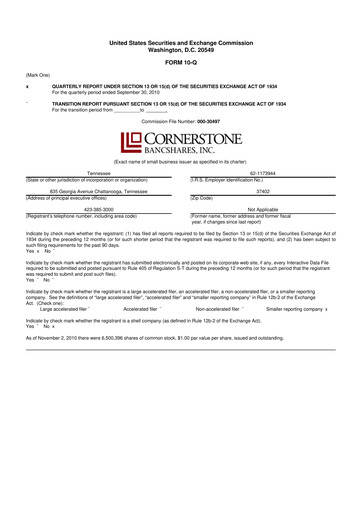 Thumbnail SmartFinancial (SmartBank) 10-Q Quarterly Report FY 