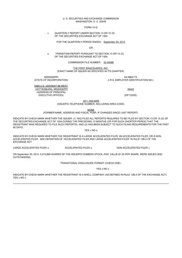 Miniature The First Bancshares 10-Q Rapport trimestriel  