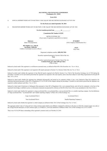 Thumbnail Mitek Systems
 10-K Annual Report 