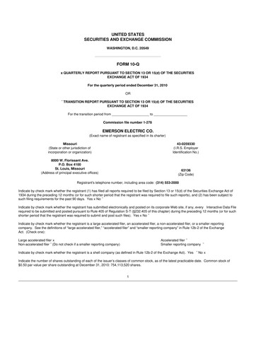 Thumbnail Emerson 10-Q Quarterly Report FY2011 