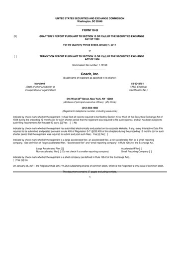 Thumbnail Tapestry 10-Q Quarterly Report FY 