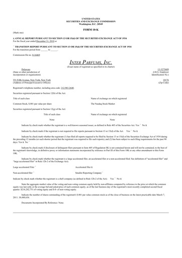 Thumbnail Interparfums 10-K Annual Report 