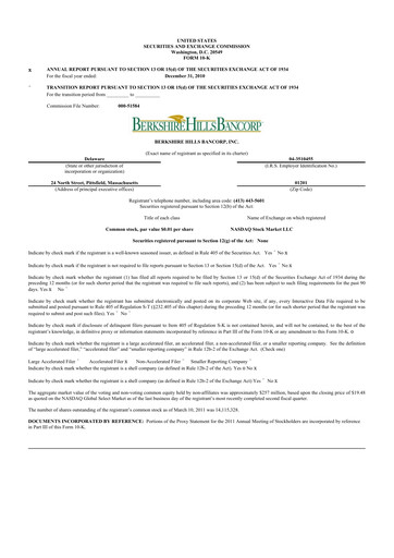 Thumbnail Berkshire Hills Bancorp 10-K Annual Report 