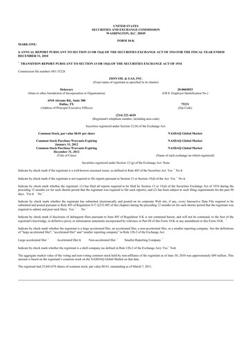 Vorschaubild Zion Oil & Gas 10-K Jahresbericht 