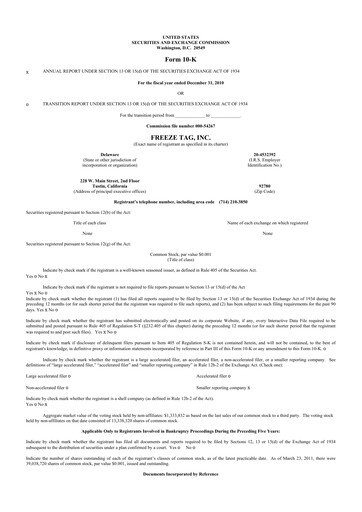 Vorschaubild Freeze Tag 10-K Jahresbericht 