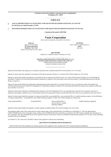 Thumbnail Vuzix
 10-K Annual Report 