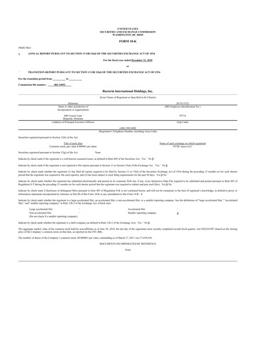 Miniature Xtant Medical 10-K Rapport annuel 