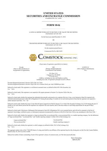 Thumbnail Comstock Inc. 10-K Annual Report 