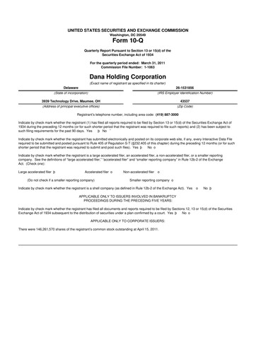 Thumbnail Dana Incorporated 10-Q Quarterly Report FY 