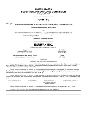 Vorschaubild Equifax 10-Q Quartalsbericht 2011 