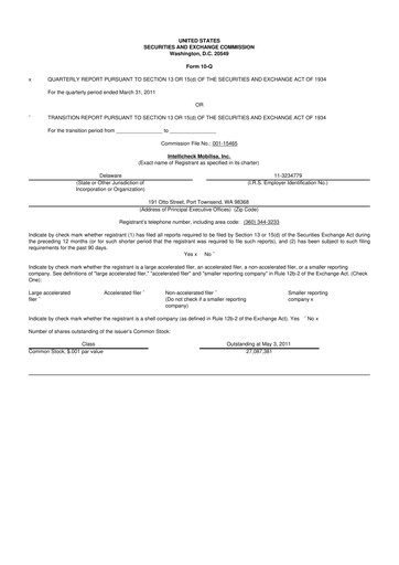 Miniature Intellicheck 10-Q Rapport trimestriel  