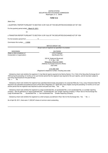 Thumbnail Weyco Group 10-Q Quarterly Report FY 