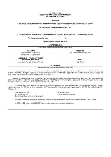 Thumbnail LivePerson 10-Q Quarterly Report FY 