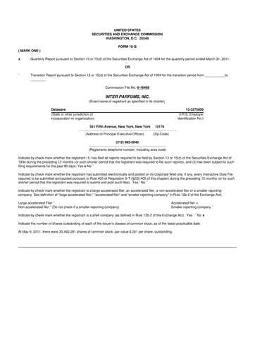 Thumbnail Interparfums 10-Q Quarterly Report FY 
