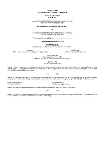 Thumbnail Cemtrex 10-Q Quarterly Report FY 