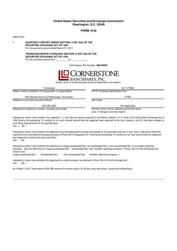 Thumbnail SmartFinancial (SmartBank) 10-Q Quarterly Report FY 