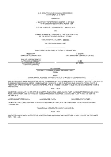 Miniature The First Bancshares 10-Q Rapport trimestriel  