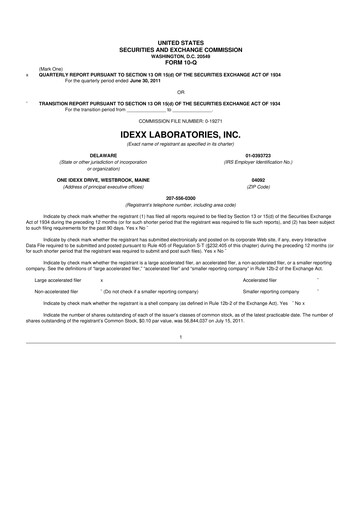 Thumbnail IDEXX Laboratories 10-Q Quarterly Report FY2011 