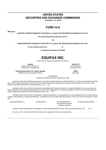 Vorschaubild Equifax 10-Q Quartalsbericht 2011 