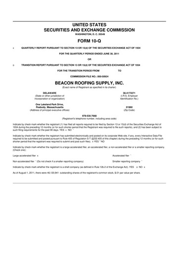 Thumbnail Beacon Roofing Supply 10-Q Quarterly Report FY2011 