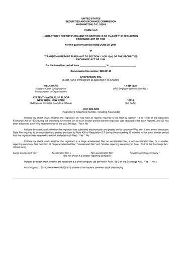 Thumbnail LivePerson 10-Q Quarterly Report FY2011 