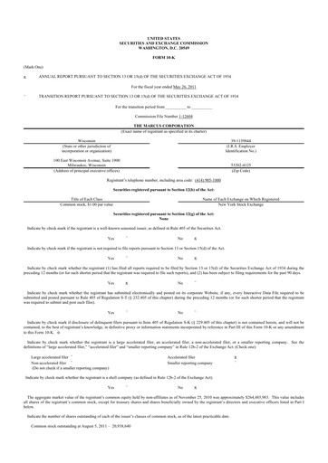 Vorschaubild Marcus Corporation
 10-K Jahresbericht 