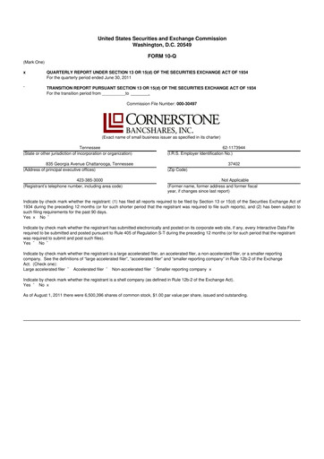 Thumbnail SmartFinancial (SmartBank) 10-Q Quarterly Report FY2011 