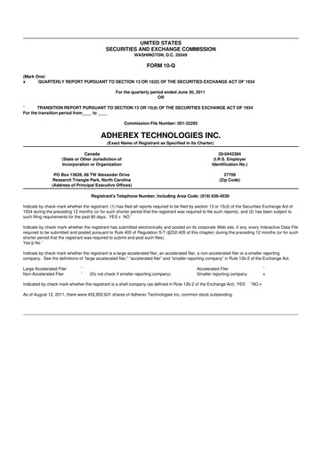 Miniature Fennec Pharmaceuticals 10-Q Rapport trimestriel 2011 