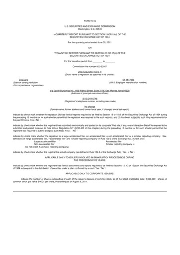 Miniature Aadi Bioscience 10-Q Rapport trimestriel 2011 