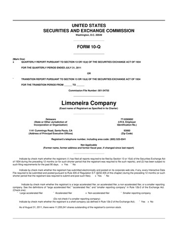 Thumbnail Limoneira
 10-Q Quarterly Report FY 