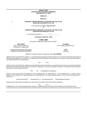 Miniature Trinity Place Holdings
 10-Q Rapport trimestriel  