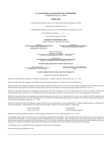 Thumbnail Radiant Logistics
 10-K Annual Report 