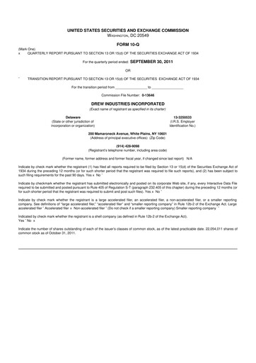 Thumbnail LCI Industries
 10-Q Quarterly Report FY2011 