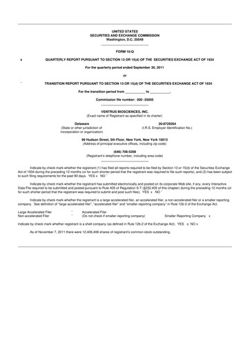 Thumbnail Assembly Biosciences 10-Q Quarterly Report FY2011 