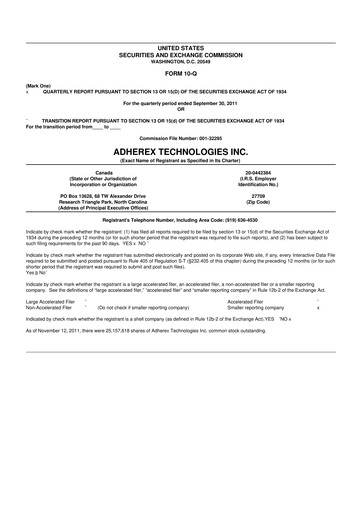 Miniature Fennec Pharmaceuticals 10-Q Rapport trimestriel 2011 