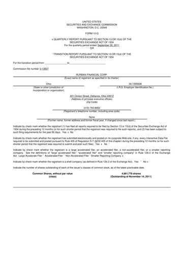 Thumbnail SB Financial Group 10-Q Quarterly Report FY2011 