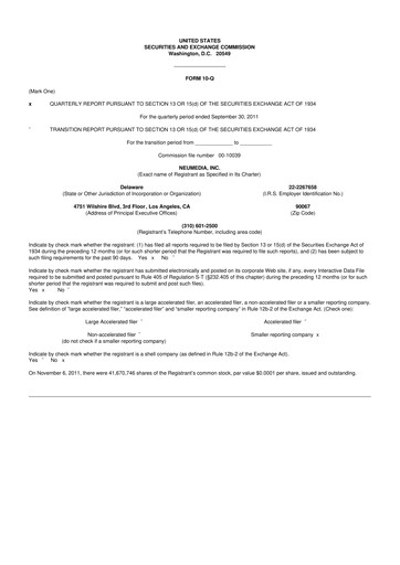 Miniature Digital Turbine
 10-Q Rapport trimestriel 2011 