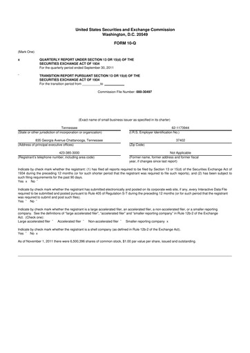 Thumbnail SmartFinancial (SmartBank) 10-Q Quarterly Report FY2011 