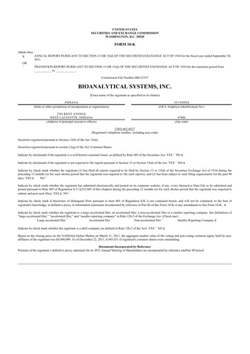 Vorschaubild Inotiv 10-K Jahresbericht 2011