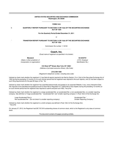 Thumbnail Tapestry 10-Q Quarterly Report FY 