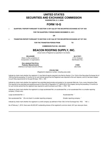 Thumbnail Beacon Roofing Supply 10-Q Quarterly Report FY2012 