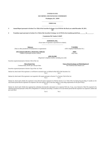 Thumbnail Exponent
 10-K Annual Report 2011