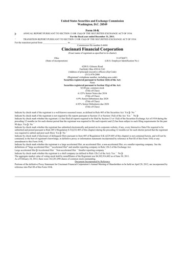 Thumbnail Cincinnati Financial
 10-K Annual Report 2011