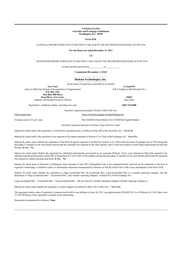 Thumbnail Hudson Technologies 10-K Annual Report 2011