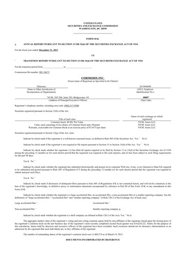 Thumbnail CorMedix 10-K Annual Report 2011